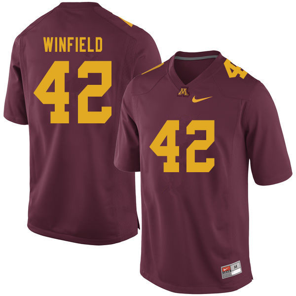 Men #42 Austin Winfield Minnesota Golden Gophers College Football Jerseys Sale-Maroon - Click Image to Close